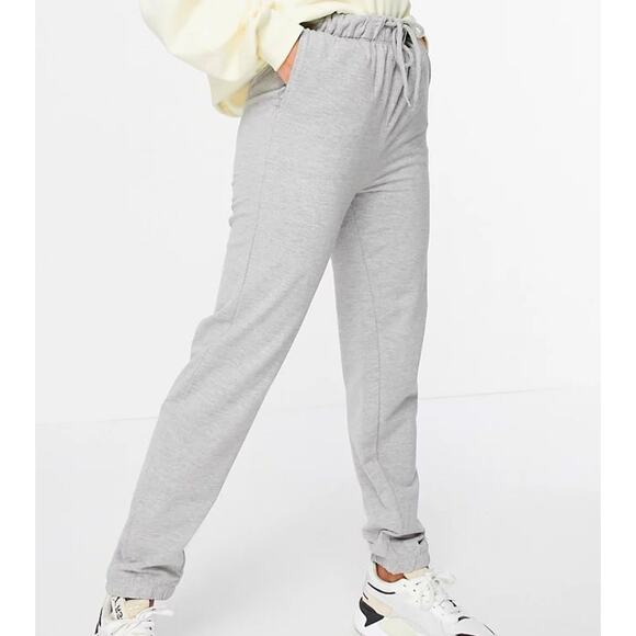 New XS Light Gray Sweatpants‎ Lounge Joggers Slouchy Fitted Skinny High Rise - Picture 1 of 3